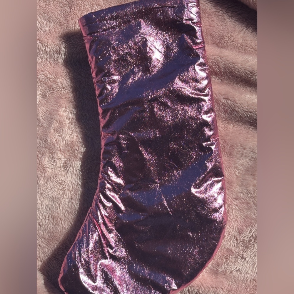 Barbie Pink Metallic Quilted Stocking – Luxe Holiday Decoration - Picture 2 of 4
